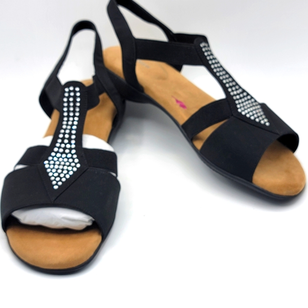 Ros Hommerson Miriam Women's Sandal Leather/Lycra Elastic SIZE 8.5 WW. #1455